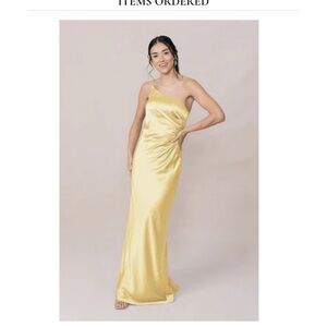 Revelry Jade One-Shoulder Yellow Bridesmaid’s Dress